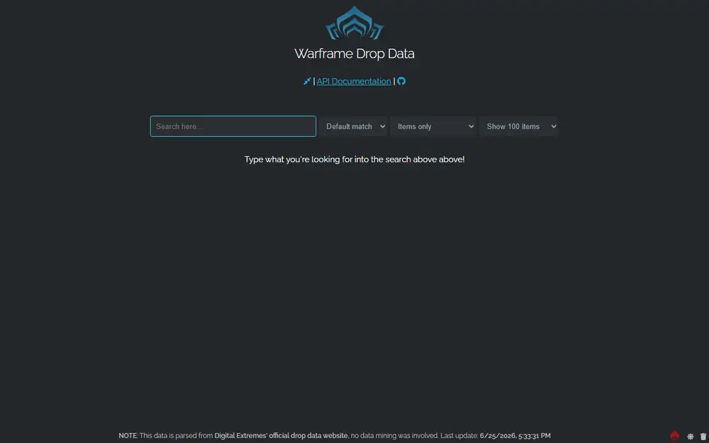 Warframe Drop Data (drops.warframestat.us)