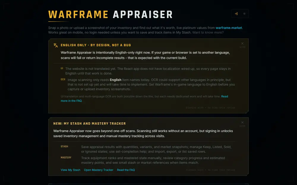 Warframe Appraiser