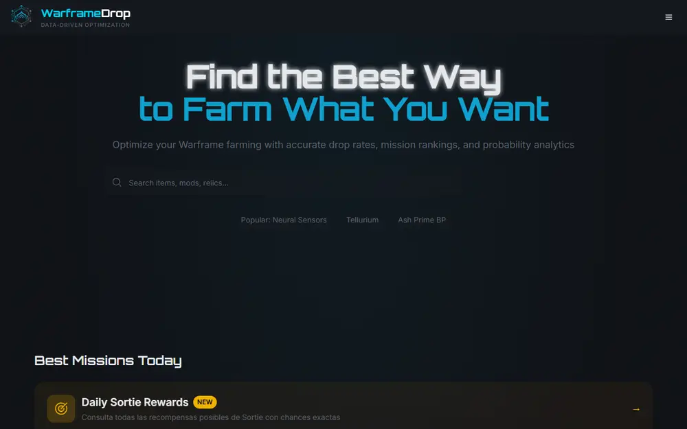 Warframe Drop Optimizer