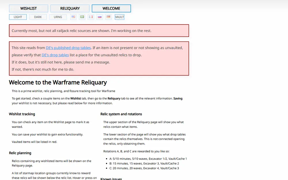 Warframe Reliquary